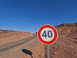 © Oualid - Circular Speed Limit 40 Traffic Sign, 40 kmh Speed Limit Sign