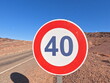 © Oualid - Circular Speed Limit 40 Traffic Sign, 40 kmh Speed Limit Sign
