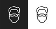© VectorStockDesign - Hipster beard icon. Linear black, white icon from beauty collection. Outline hipster beard vector. Thin line symbol isolated on white and black background