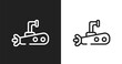© VectorStockDesign - Submarine icon. Linear black, white icon from diving collection. Outline submarine vector. Thin line symbol isolated on white and black background