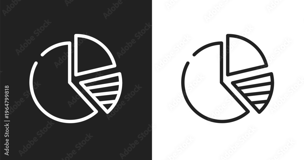 Pie charts icon. Linear black, white icon from design tools collection ...