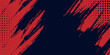© Noris - Abstract Red Grunge Brush Strokes on Navy Blue Background with Halftone Dot Pattern Eps 10