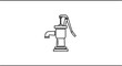 © Oja - Simple black outline illustration of a classic hand water pump for drawing groundwater