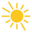 © Maestro - A simple yellow sun symbol with radiating lines representing good weather and summer warmth, perfect for application icons, digital interfaces, and seasonal graphic projects