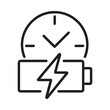 © MSTASIA - A black and white outline depicting a clock above a charging battery