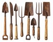 © Pure Imagination - Collection Of Rusty Old Garden Tools On White Background