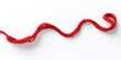 © NovaVision - A single strand of vibrant red thread curves gracefully across a clean white background