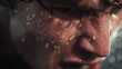 © Kristina - A slow-motion capture of sweat and motion during an intense sprint