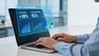 © Emily - Businessman typing on laptop with holographic KPI dashboard artificial intelligence data analytics revenue growth client retention AI optimization modern corporate technology