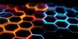 © vence - Glowing hexagonal cells in vibrant colors, arranged with a shallow depth of field against black