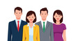 © Mangnu - Four business people standing together smiling.