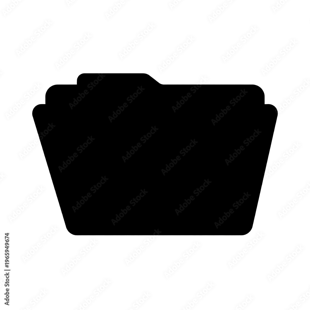 Simple Black File Folder Icon for Digital Data Storage Stock ...
