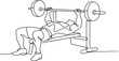 © Tanzu - Muscular man performing bench press exercise line drawing fitness training gym workout illustration concept