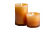 © Dan - Burning orange candles in glass isolated on transparent background, for warm glow