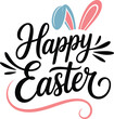 © Tahminatanii - Happy easter lettering with bunny ears