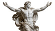 © Alexander - Muscular classical marble male statue with flowing drapery arms outstretched, isolated on transparent background