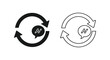 © Sapla - a black and white icon of two chat bubbles exchanging messages in a circular motion Vector