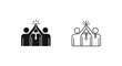 © TUL - black and white icons of people in teamwork Vector