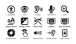 © Cali6ro - Comprehensive accessibility icons including vision hearing voice and motion controls