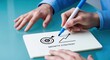 © Pixel Voyager - A focused professional's hands diligently outlining a clear growth