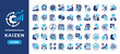 © Redemption_art - Kaizen icon set featuring continuous improvement, productivity, workflow optimization, and lean management. Simple flat color vector.