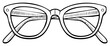 © Ольга Макарова - Classic vintage style spectacles hand drawn line art illustration optical accessory for vision and fashion