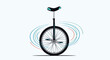 © Zayed - Black and blue unicycle is centered on a light blue background with circular motion lines suggesting speed and balance.