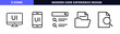 © PixeloAI - Minimalist Monoline Web Development Icon Set Featuring Geometric Line Art for UI Design and Digital Product Navigation Interfaces