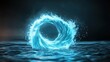 © MAY - Blue aura effect on a cyber themed fantasy illustration.