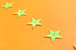 © Pixel-Shot - Rating stars with smiles on orange background, closeup. Customer experience concept