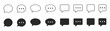 © Виталий Опришко - Chat message, speech bubble, comment, dialog, outline and filled icon set, minimal vector symbols for communication, UI and app design on transparent background