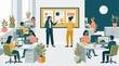 © Nomadic - Modern office environment with diverse professionals collaborating and working
