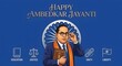 © RizkiLanggeng Art - Dr. B.R. Ambedkar Statue with Indian Flag Background, Father of Indian Constitution Tribute for Ambedkar Jayanti Celebration