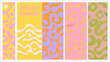 © Nipa - Colorful summer abstract patterns displayed across five vertical panels