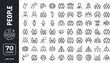 © fahim - A collection of line icons depicting various people and teamwork concepts in a simple and modern style Ai, eps, jpg, transparent background, eps