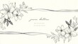 © Ball - Elegant Floral Composition: Delicately sketched flowers form an exquisite border, with gentle lines and subtle shading to bring out the refined details