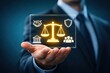 © Haseeb - Legal and compliance concept with scales of justice partnership governance protection system