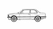 © kelik - Line drawing of a classic two-door coupe car, side view