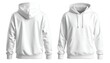 © Pixel Perfect Mockup - Blank White Hoodie Sweatshirt Displayed Front and Back, Clean Minimalist Apparel Mockup for Design