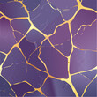 © Pamir - Seamless Kintsugi Inspired Brutalist Concrete Texture with Golden Veins on Vibrant Purple
