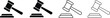 © MstMaya - Gavel icon set featuring judge gavel icon vector with law icon vector and auction hammer symbols in clean style for legal and business use