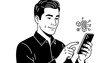 © Sajida - A man holding a smartphone with a link icon above it