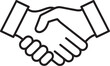 © Alamin vai vision 3 - Handshake icon, outline vector illustration, business agreement, partnership, collaboration, hand gesture symbol, isolated design