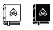 ©  afiyastock - Contrast of an open book with a white and black color scheme featuring a crest emblem