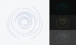© Mykola Mazuryk - Abstract circular technology background with dashed lines and dots representing digital network connection. Vector illustration of HUD interface element or planetary orbits in minimalist style.