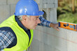 © auremar - male worker fixing a wall at a construction site
