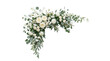 © Graphic Studio - Elegant corner floral arrangement with white roses and lush greenery, ideal for wedding arches, event decoration, and special occasions