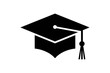 © Kubuja - Mortarboard graduation cap icon with tassel for academic achievement and commencement ceremonies, on a white background.