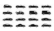 © Boloram - Black Car Silhouette Icons Set Auto Vehicle Transportation Vector Symbols