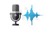 © 00adobestock11 - A vector graphic illustration of a microphone with a blue sound wave